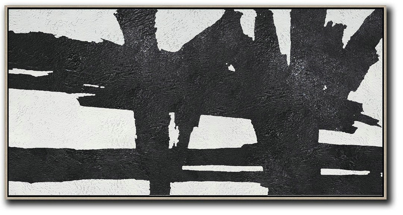 Textured Painting Canvas Art,Oversized Panoramic Minimal Art On Canvas - Original Art Acrylic Painting